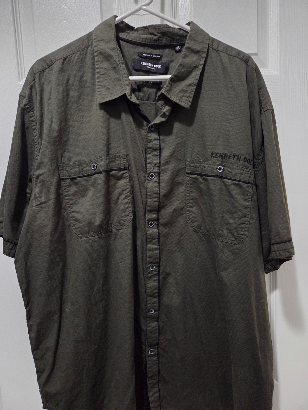Kenneth Cole Olive Green Button-Up Shirt